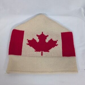 Vintage knit cap, Wigwam Mills Sheboygan,WI flag of Canada, maple leaf double